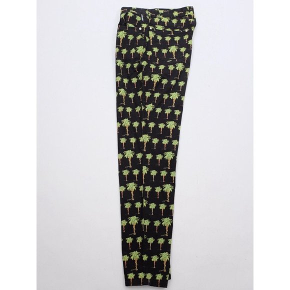 Y2K Gianni Versace Jeans Couture jeans 48 US 10 Palm Tree black print - Picture 9 of 9